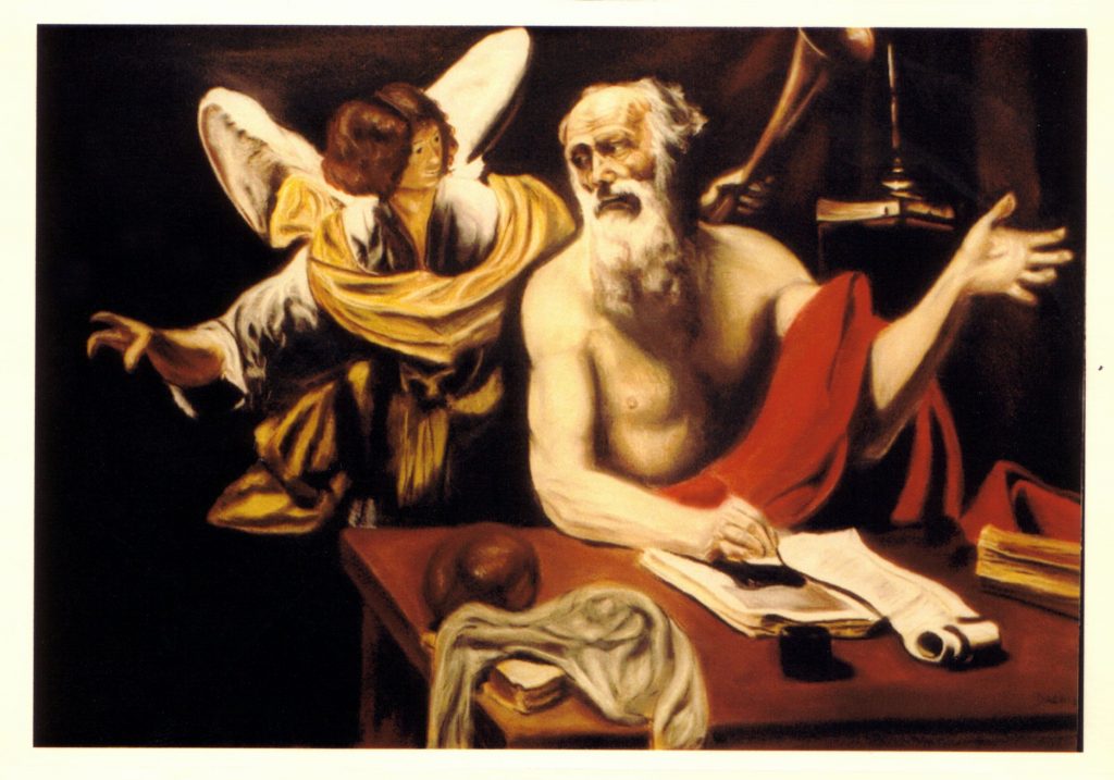 Reproduction de Saint-Jérôme et l’ange de Simon Vouet. 1989